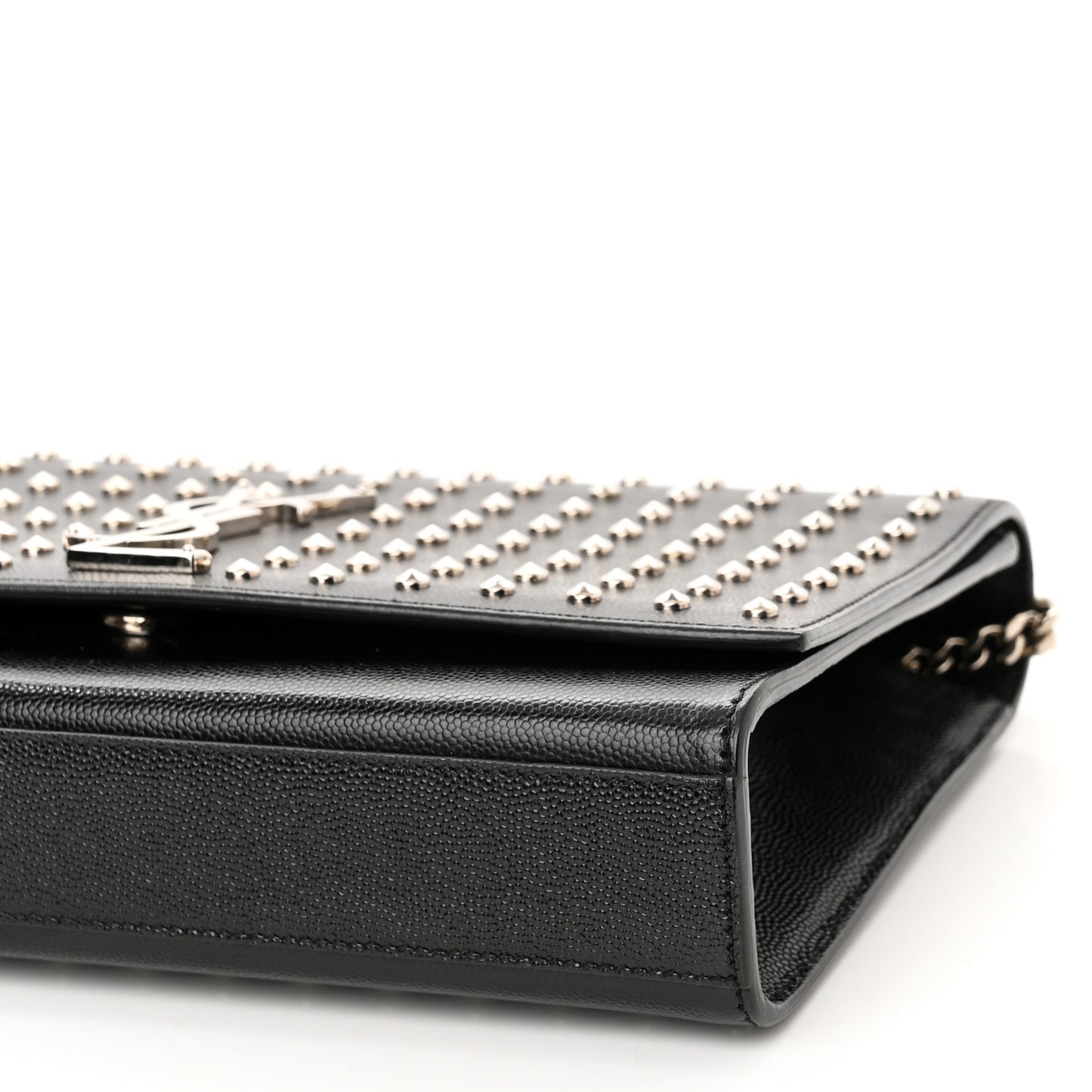 Grain De Poudre Studded Medium Monogram Kate Satchel Black