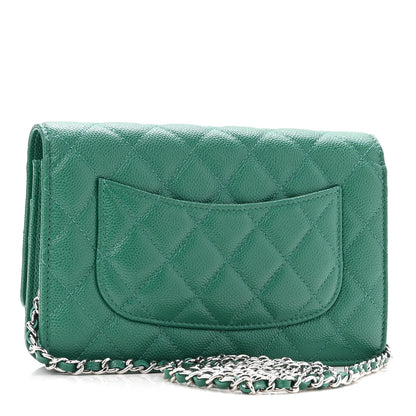 Chanel Caviar Quilted Wallet On Chain WOC Green 3 of 12