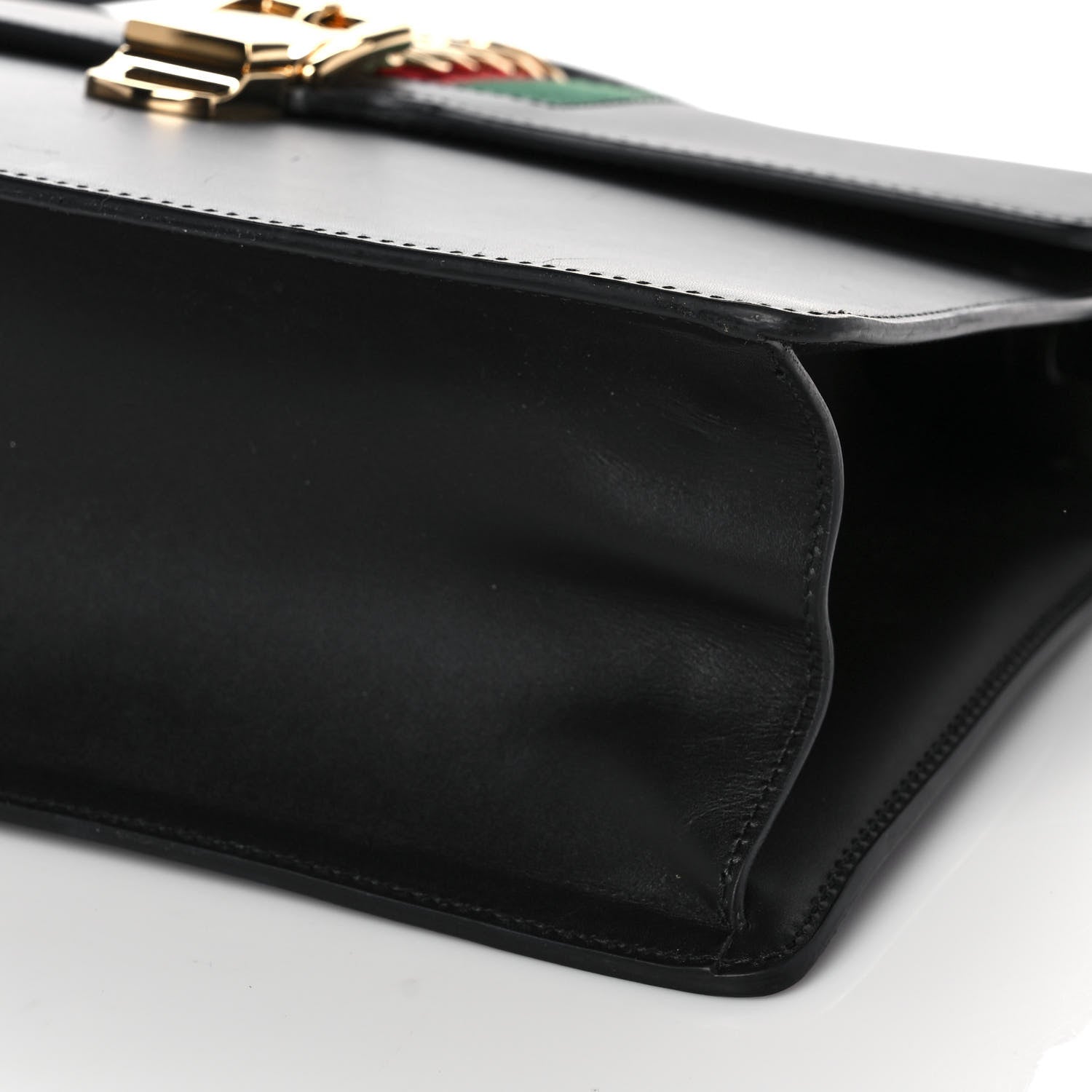 Gucci Calfskin Medium Sylvie Top Handle Bag Black 9 of 13