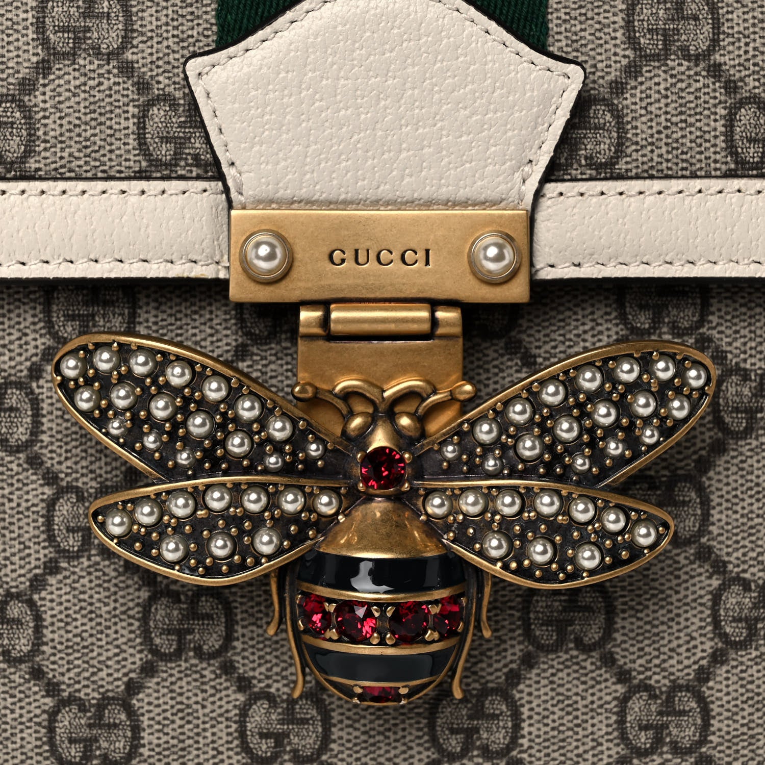 Gucci GG Supreme Monogram Small Queen Margaret Top Handle Bag White 9 of 13