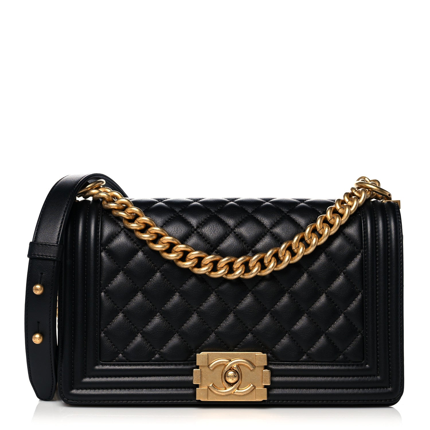 Chanel Calfskin Quilted Medium Boy Flap Black 1 of 11