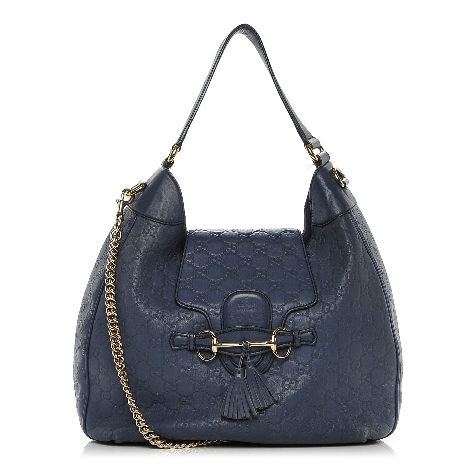 Gucci Guccissima Medium Emily Hobo Blue 1 of 9