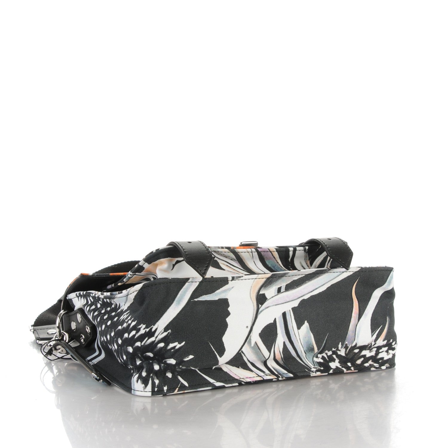Proenza Schouler Nylon Floral Printed Tiny PS1 Satchel Black White 4 of 8
