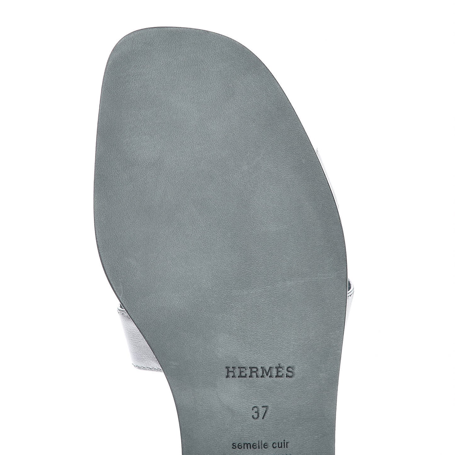 Metallic Nappa Calfskin Oran Sandals 37 Argent