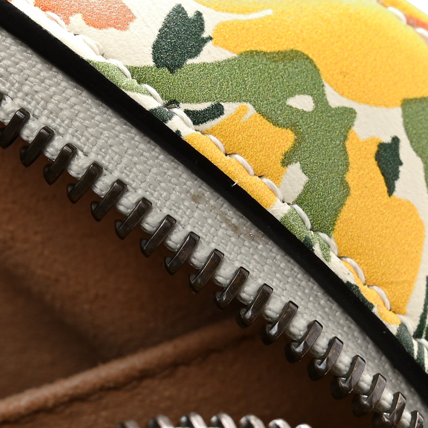 Gucci X KEN SCOTT Calfskin Matelasse Floral Print Small GG Marmont Chain Shoulder Bag Ivory Pink 12 of 17