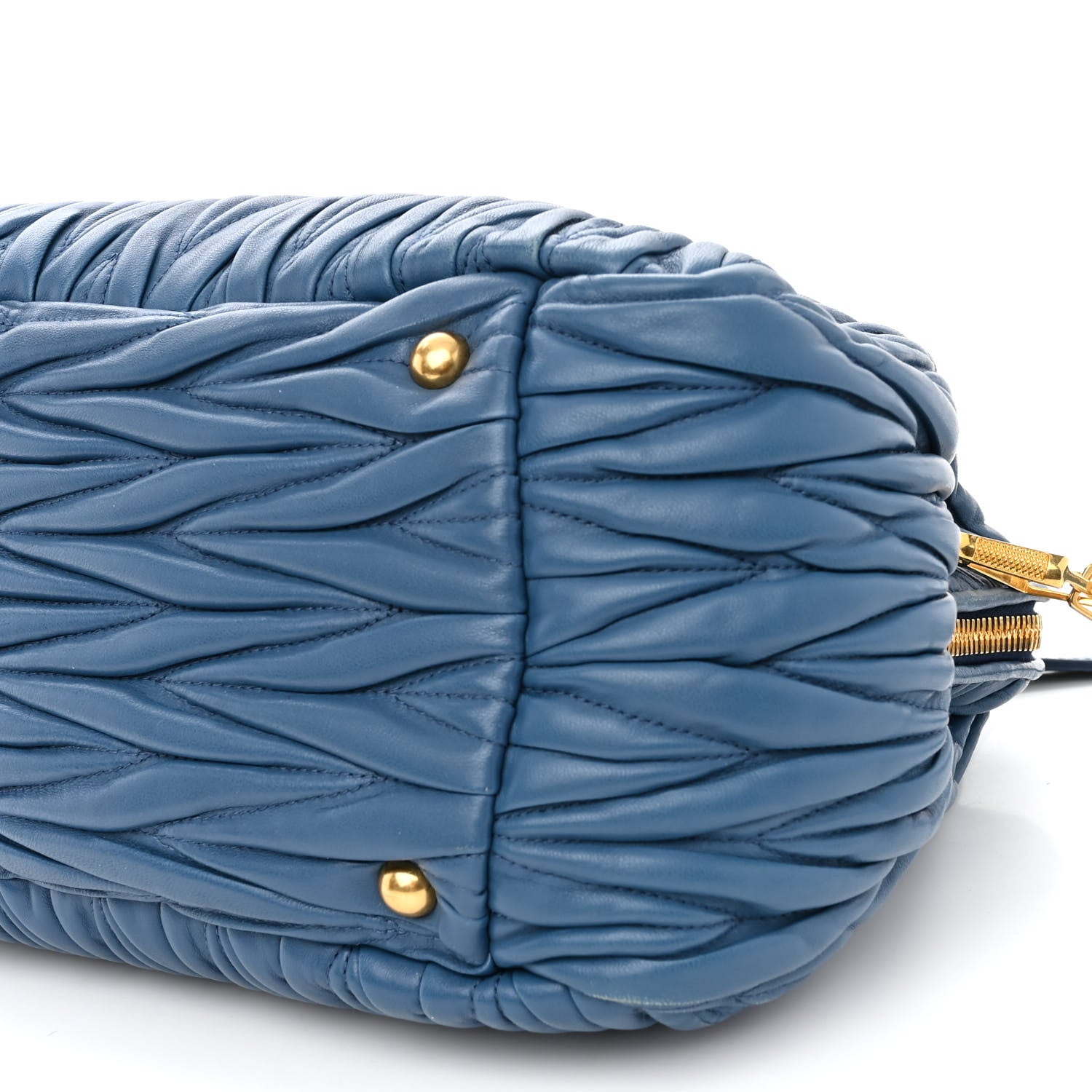 Miu Miu Nappa Matelasse Top Handle Bowler Cobalto 9 of 10