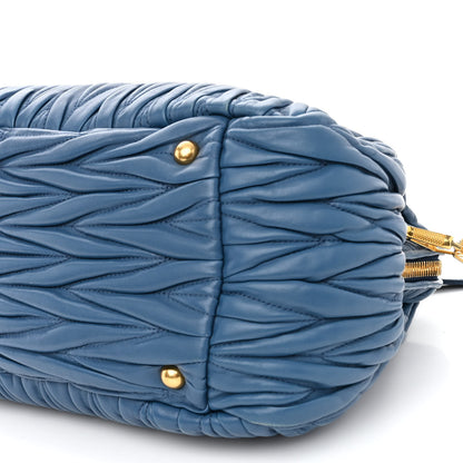 Miu Miu Nappa Matelasse Top Handle Bowler Cobalto 9 of 10