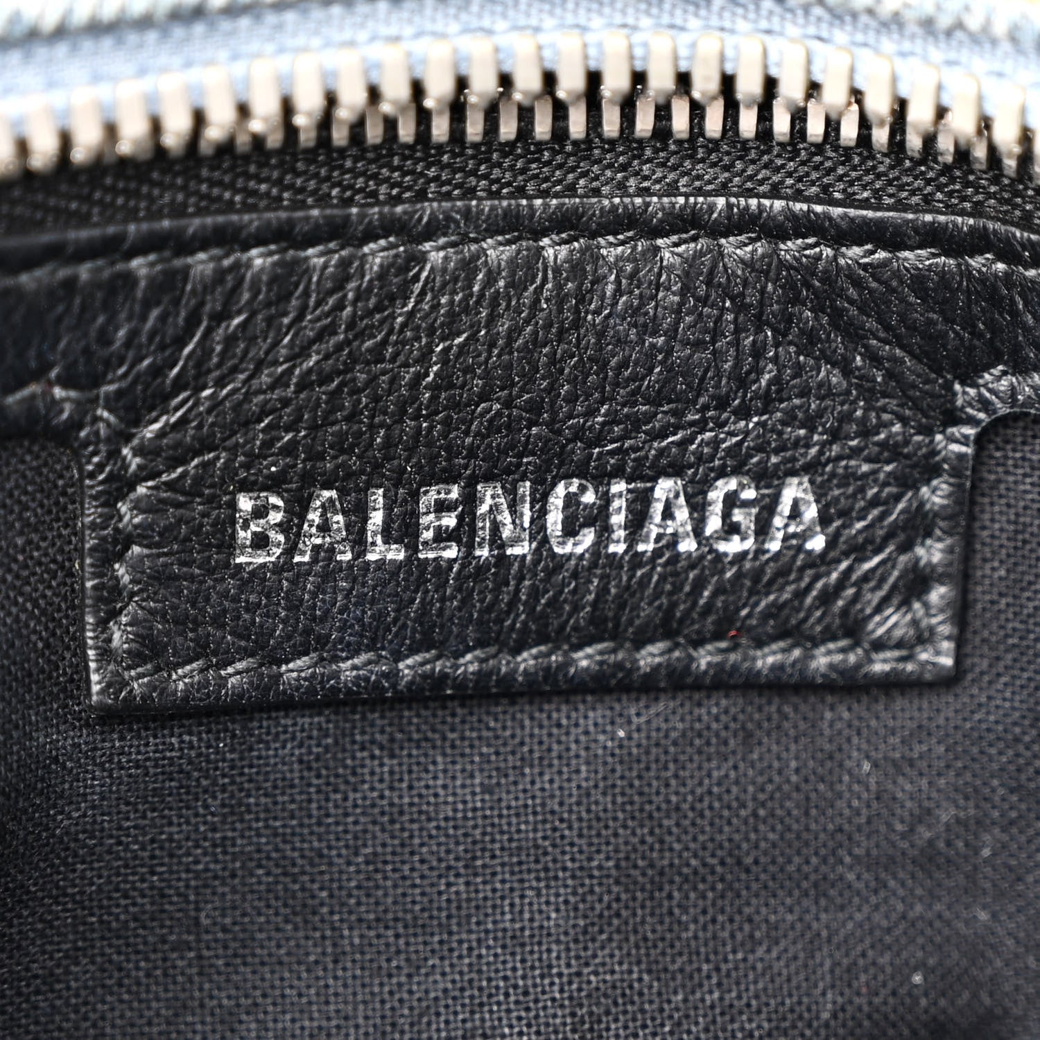Balenciaga Washed Frayed Denim Crystal Neo Cagole Handbag XS Blue 7 of 11