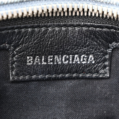 Balenciaga Washed Frayed Denim Crystal Neo Cagole Handbag XS Blue 7 of 11