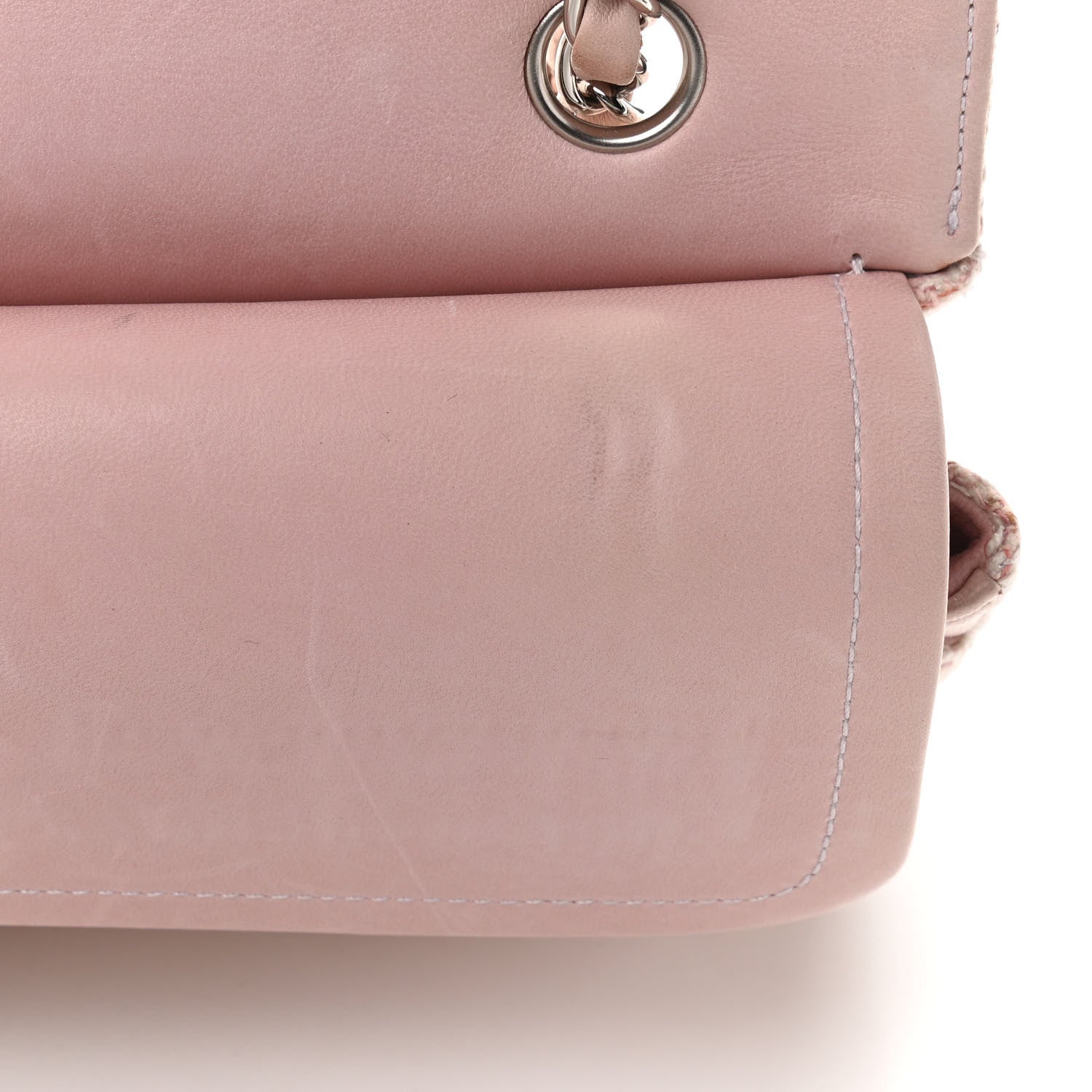 Chanel Tweed Quilted Medium Double Flap Pink Multicolor 14 of 14