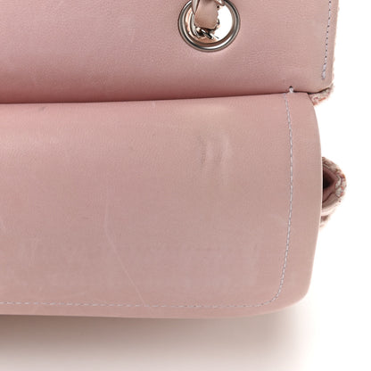 Chanel Tweed Quilted Medium Double Flap Pink Multicolor 14 of 14