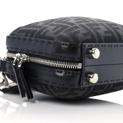 Fendi Recycled Fabric Jacquard Vitello Astro FF 1974 Mini Suitcase Bag Asfalto Black 5 of 11