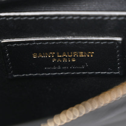 Saint Laurent Calfskin Y Quilted Monogram Small Loulou Chain Satchel Black 7 of 12