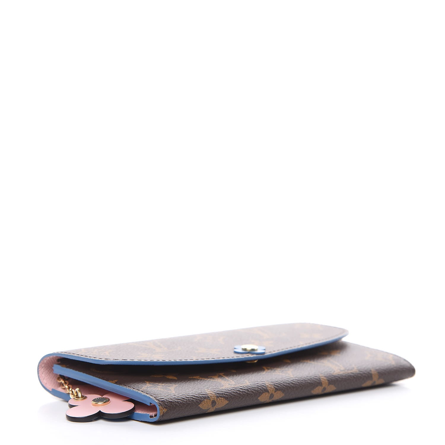 Louis Vuitton Monogram Bloom Flower Emilie Wallet Blue Jean 4 of 8