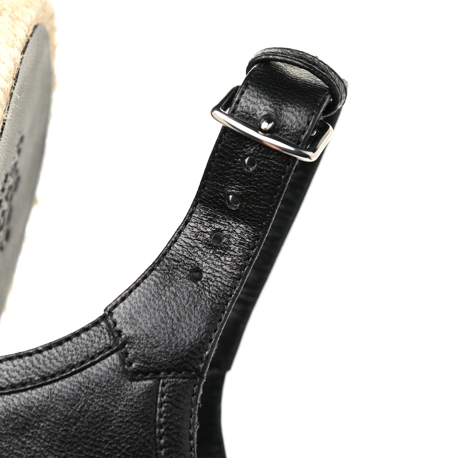 Hermes Goatskin Envie 30 Espadrille Wedge Sandals 36 Black 13 of 15