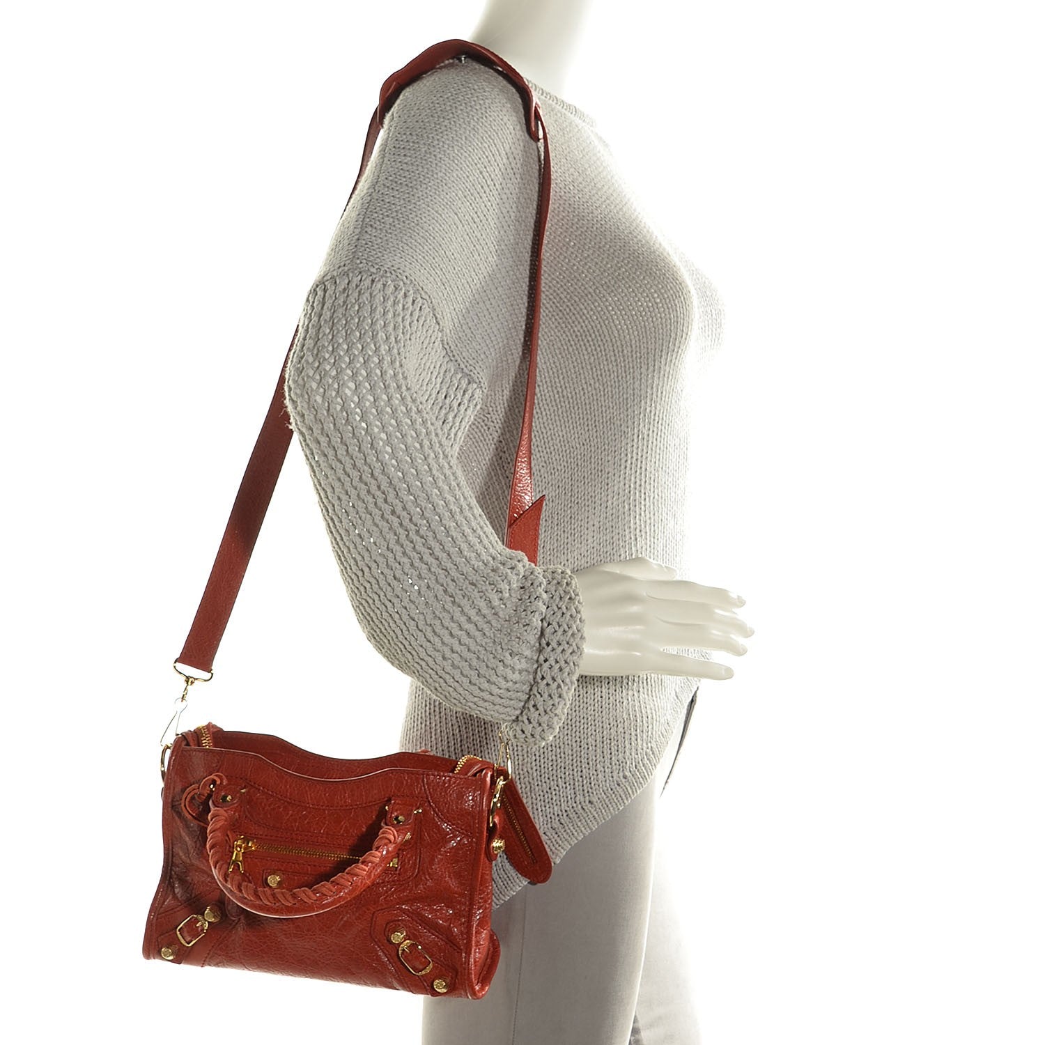 Balenciaga Agneau Giant 12 Gold Hardware Mini City Rouge Ambre 2 of 13