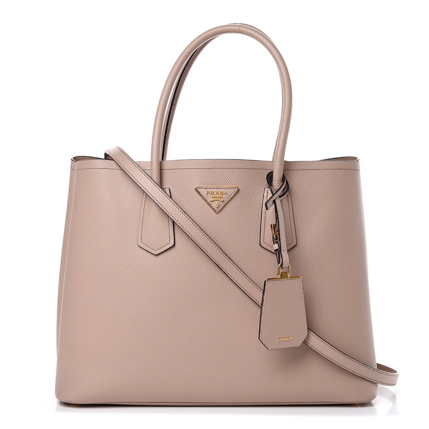 Prada Saffiano Cuir Medium Double Bag Cipria 1 of 12