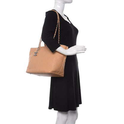 Chanel Calfskin Stitched Medium Shopping Tote Beige 2 of 16