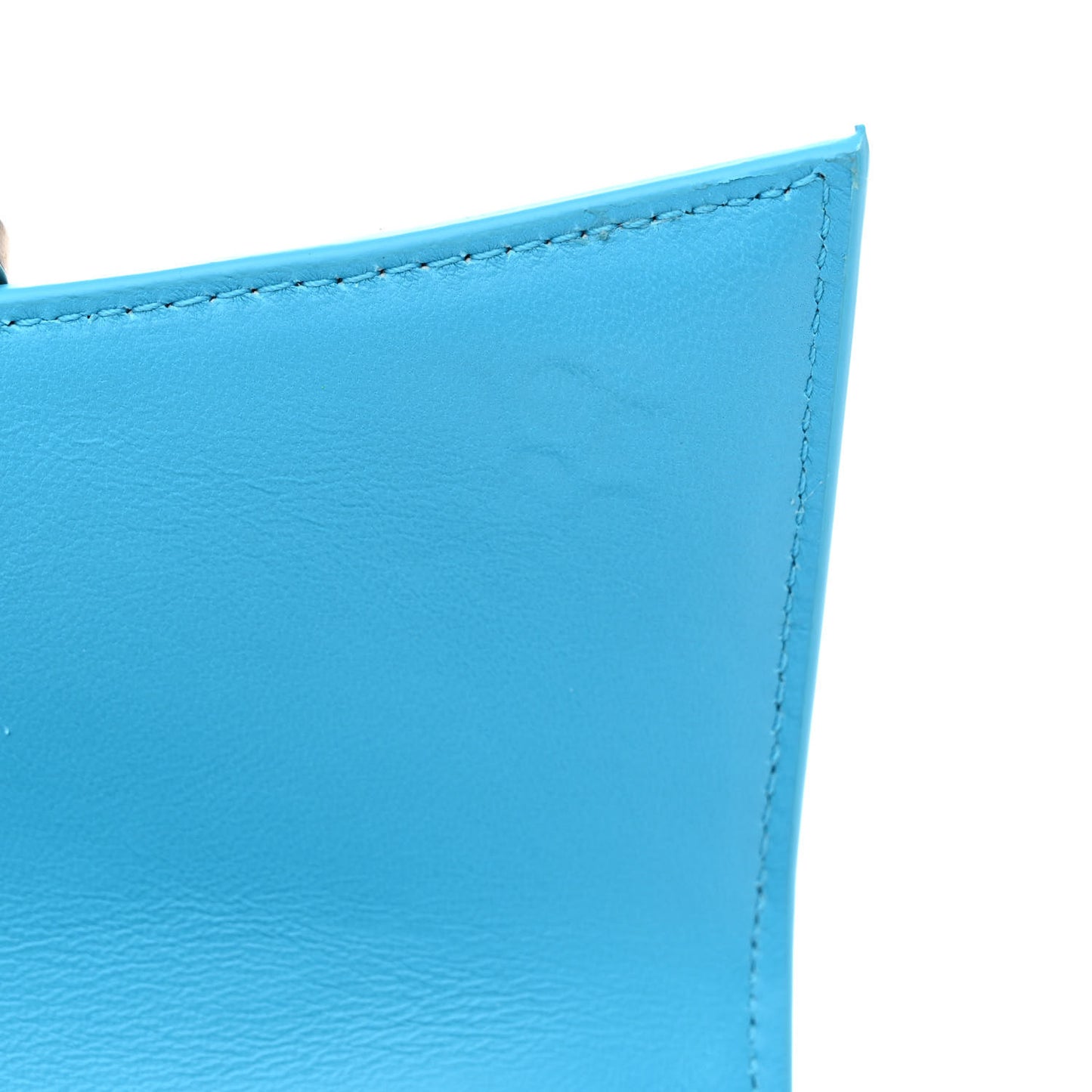 Shiny Calfskin Crocodile Embossed Hourglass Top Handle Bag XS Cyan