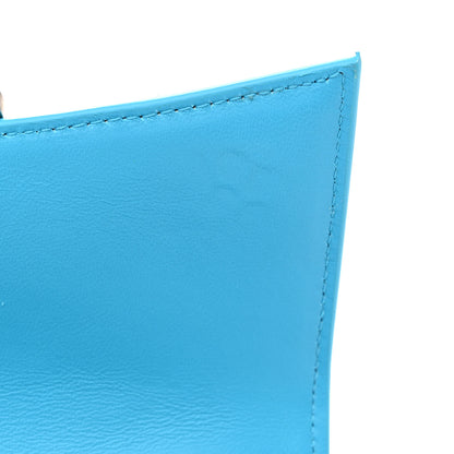 Balenciaga Shiny Calfskin Crocodile Embossed Hourglass Top Handle Bag XS Cyan 12 of 13