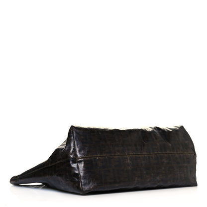 Fendi Zucca Spalmati Matrioska Large Roll Tote Tobacco Black 3 of 17