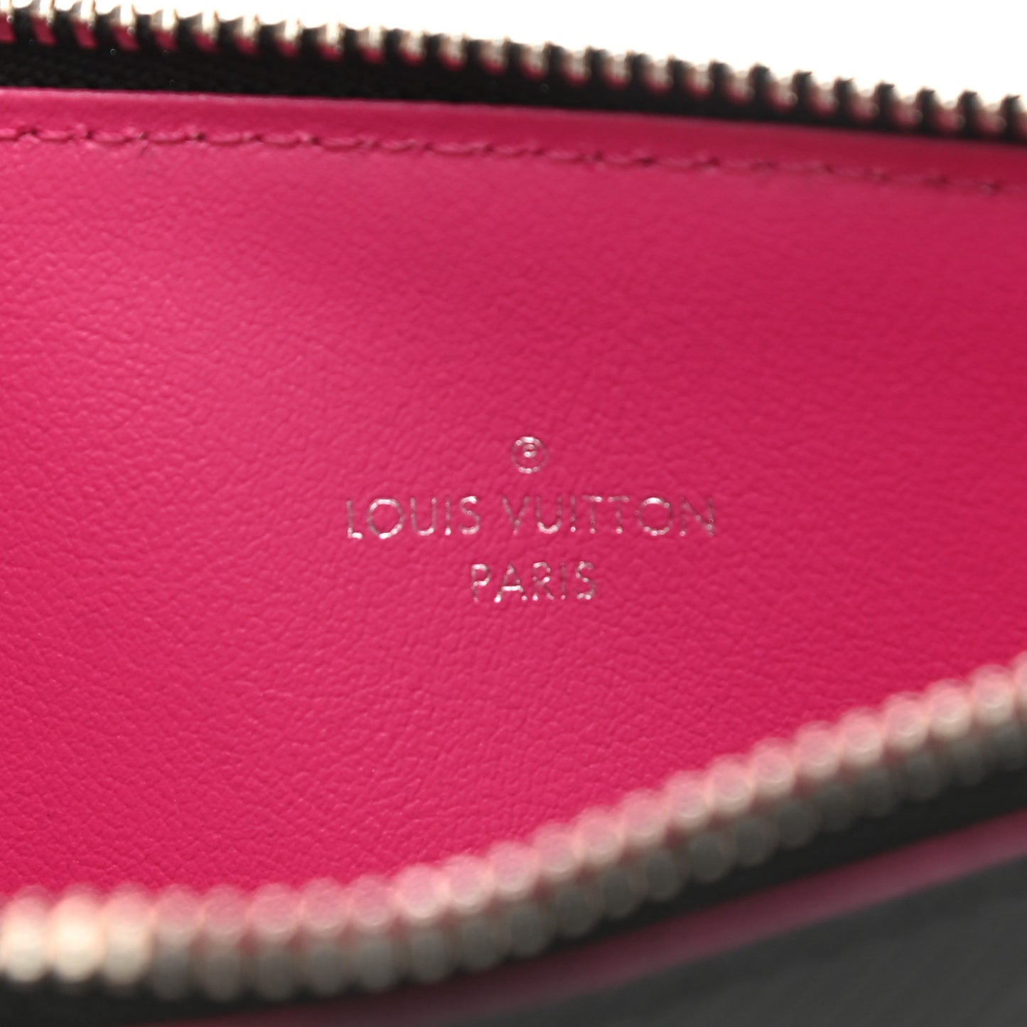 Epi Felicie Chain Wallet Zippered Insert Black Hot Pink