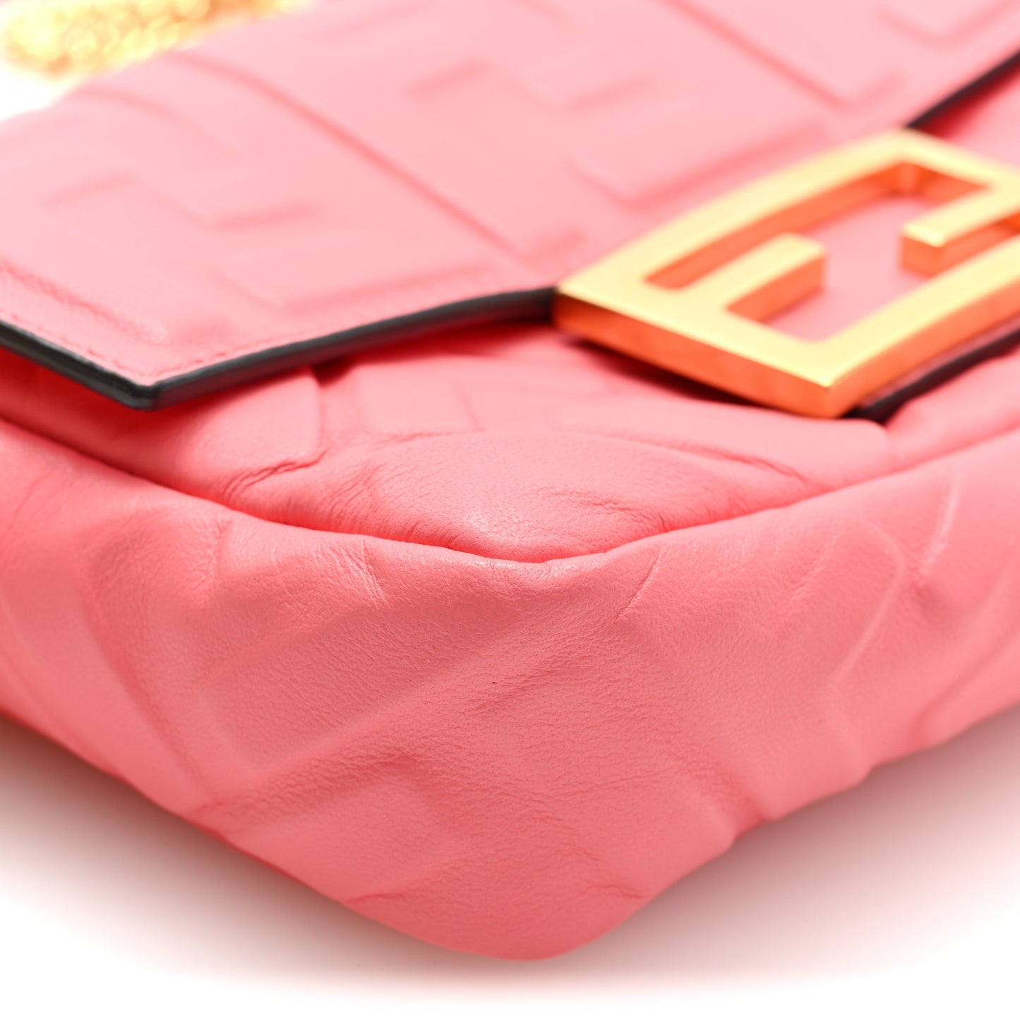 Nappa FF 1974 Embossed Mini Baguette Pink Dalia