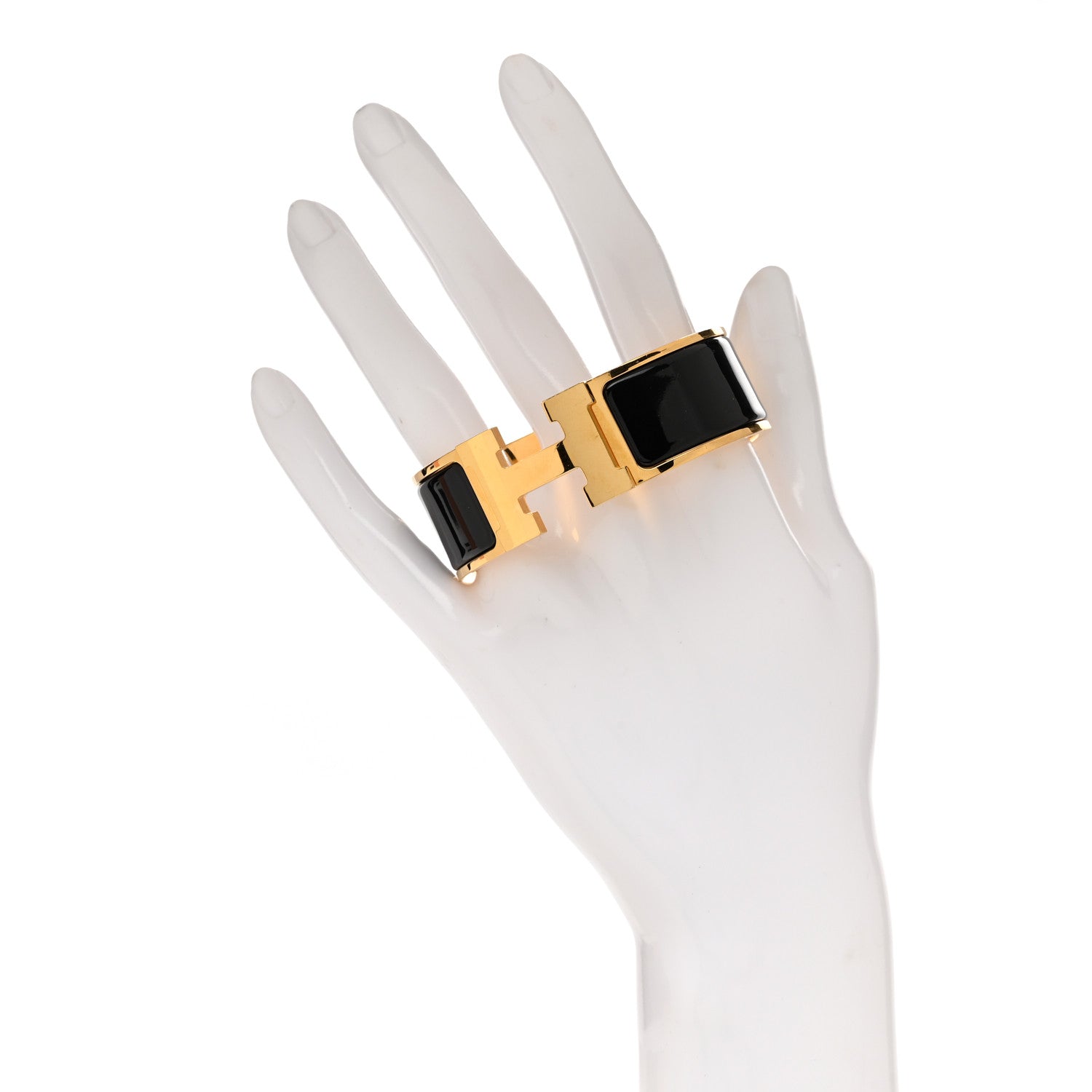 Hermes Enamel Wide Clic Clac H Bracelet PM Black 2 of 5