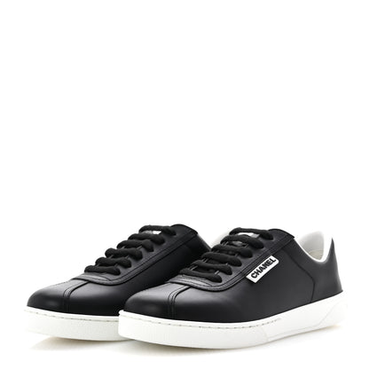 Chanel Calfskin CC Womens Sneakers 37 Black 4 of 9