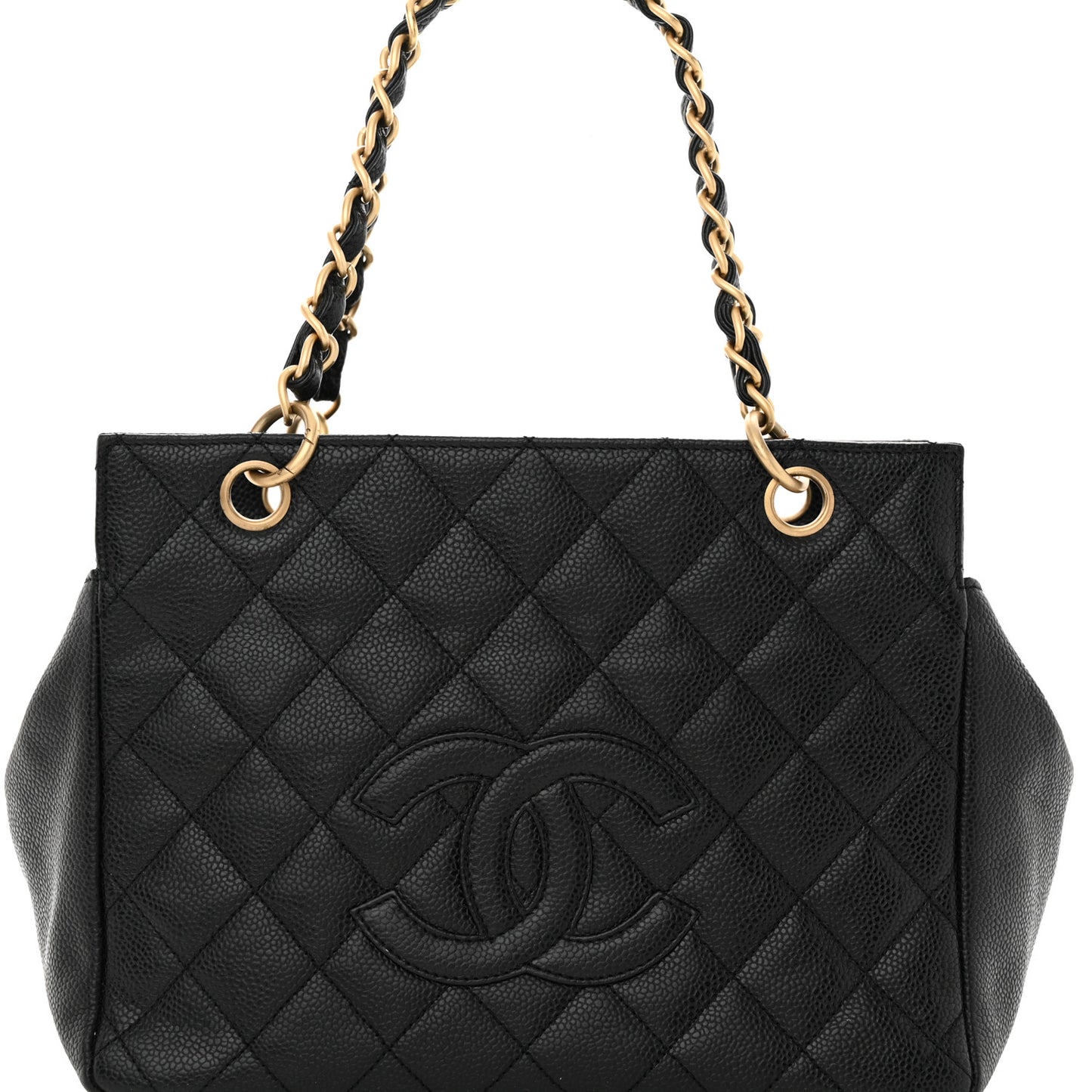 Caviar Quilted Petit Timeless Tote PTT Black