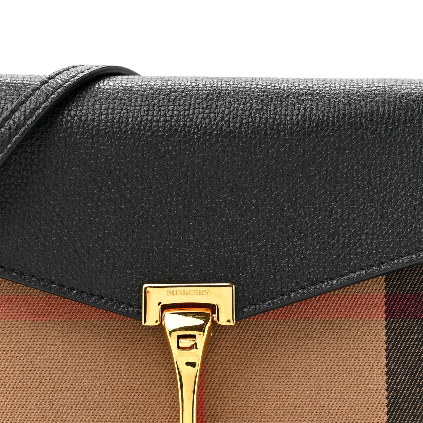 Derby Calfskin House Check Small Macken Crossbody Bag Black