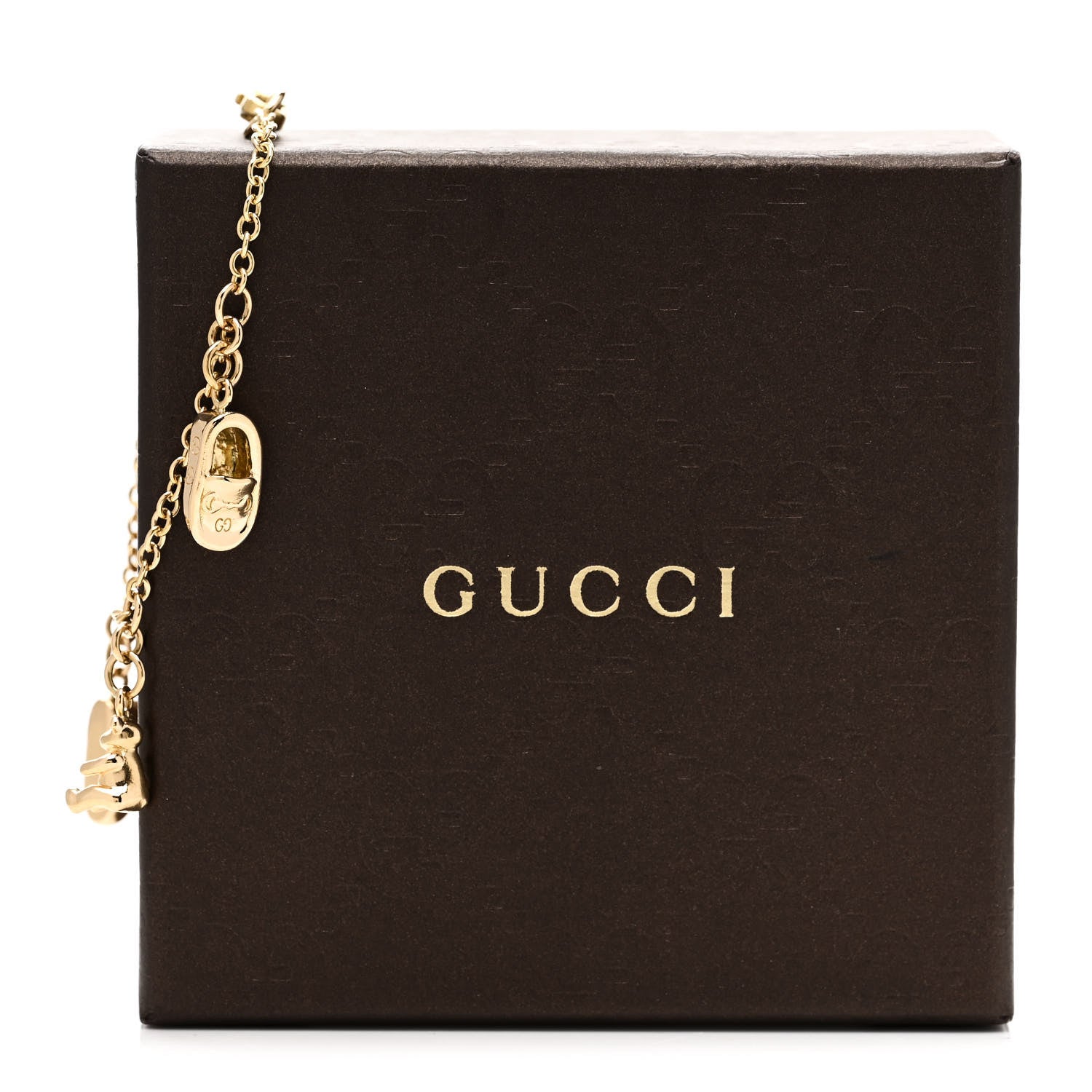 Gucci 18K Yellow Gold Diamond Charm Bracelet 5 of 5