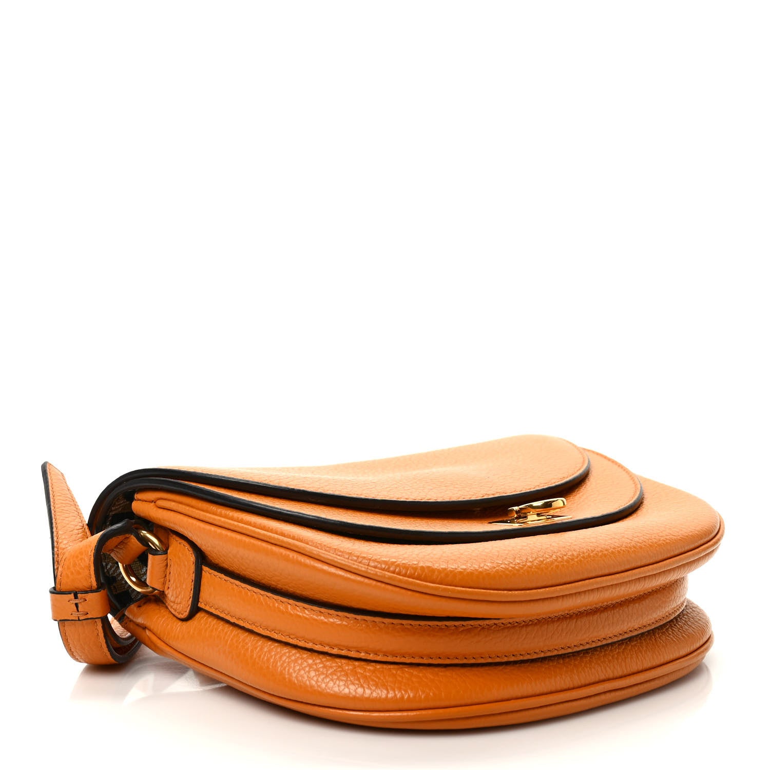 Salvatore Ferragamo Grained Calfskin Gancini Crossbody Flap Orange 3 of 8