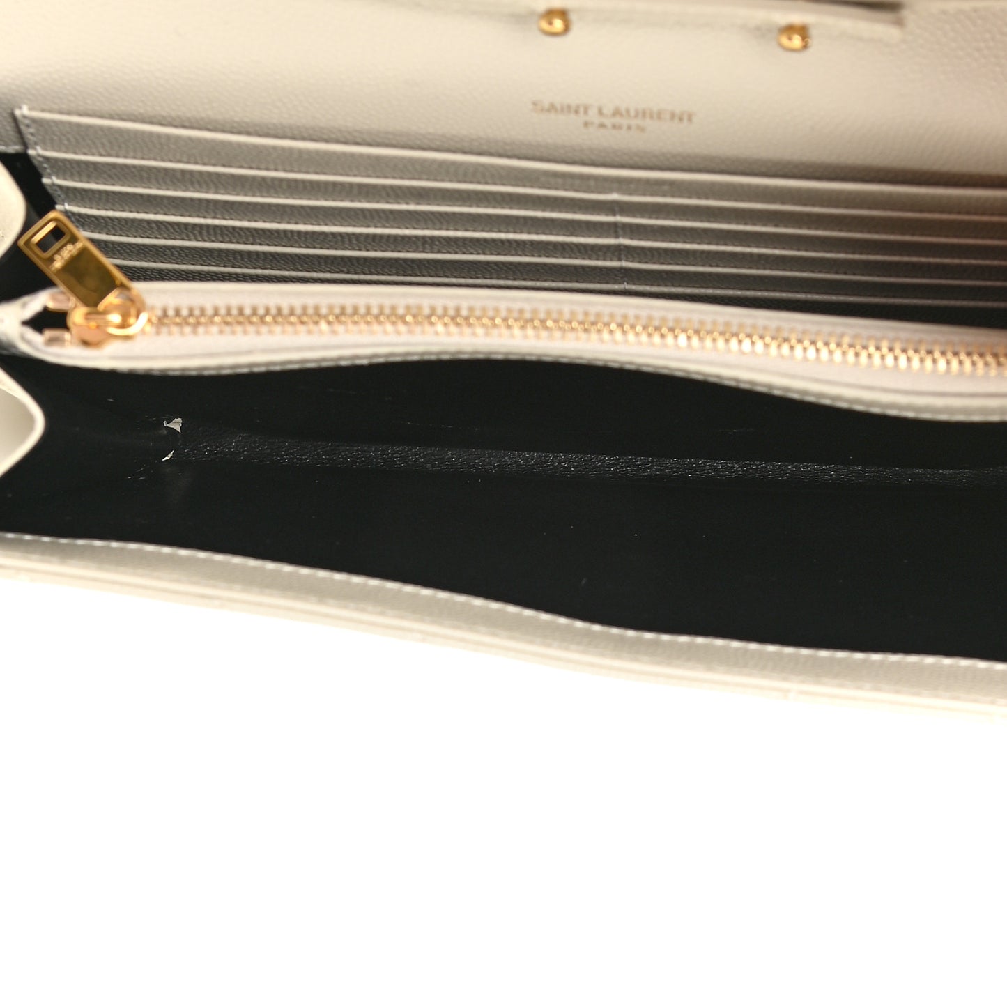 Grain De Poudre Matelasse Chevron Monogram Chain Wallet Crema Soft