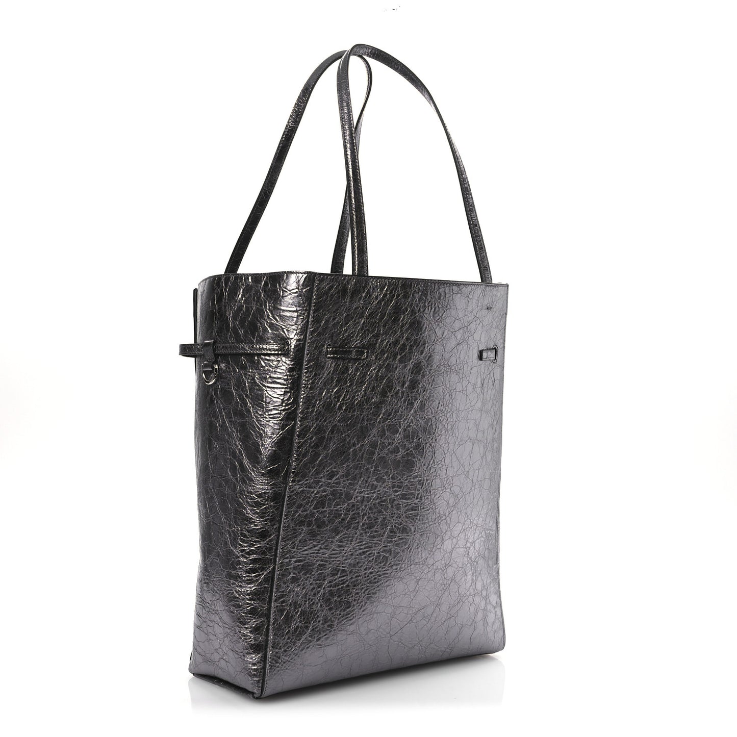 Metallic Calfskin Voyou Tote Bag Silver