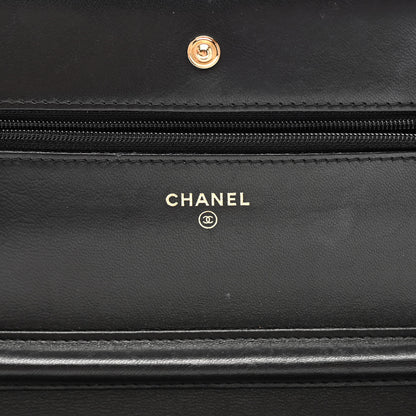 Chanel Lambskin Quilted Wallet On Chain WOC Black 6 of 11