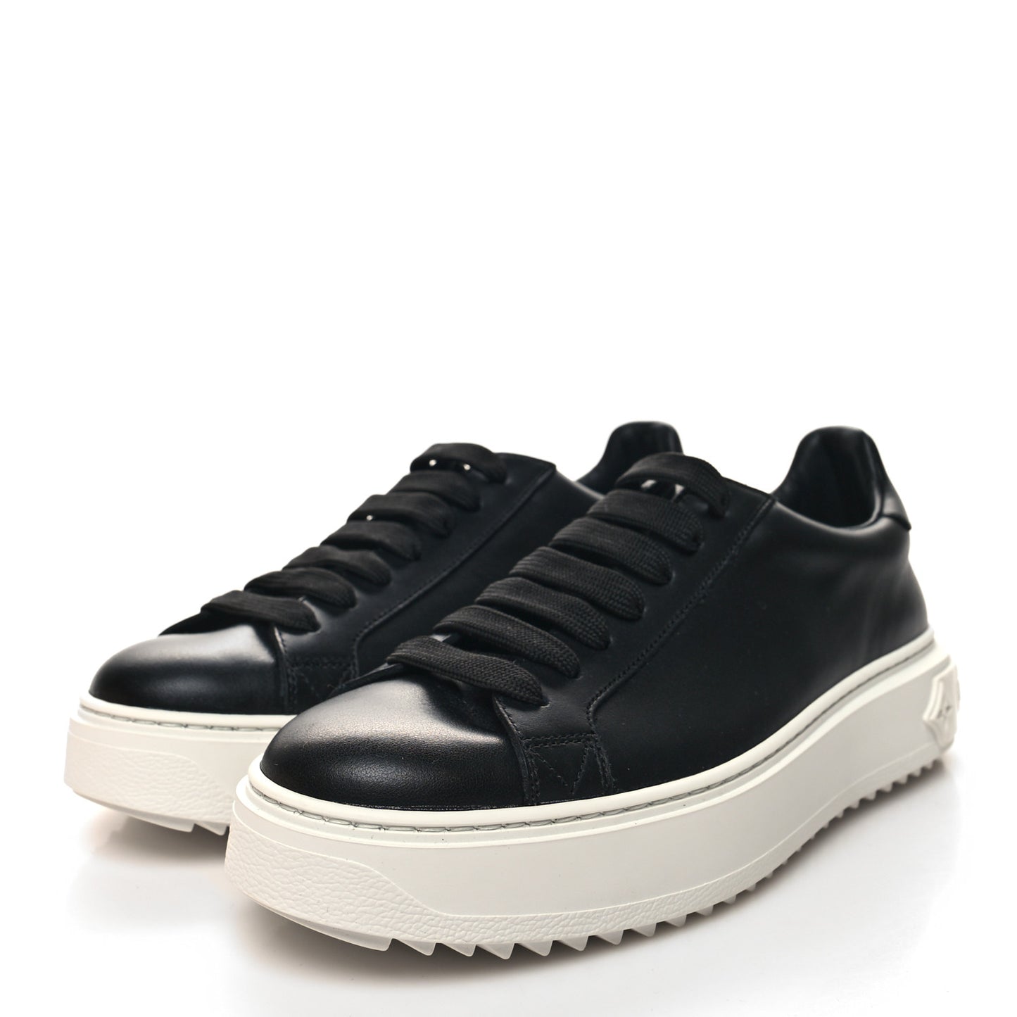 Calfskin Time Out Sneakers 38 Black