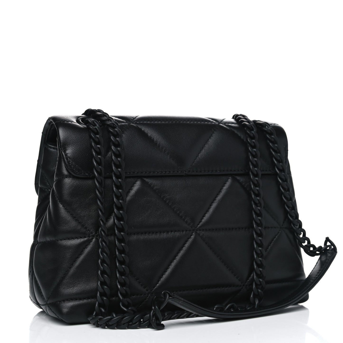 Nappa Triangle Stitched Small Spectrum Bag Black