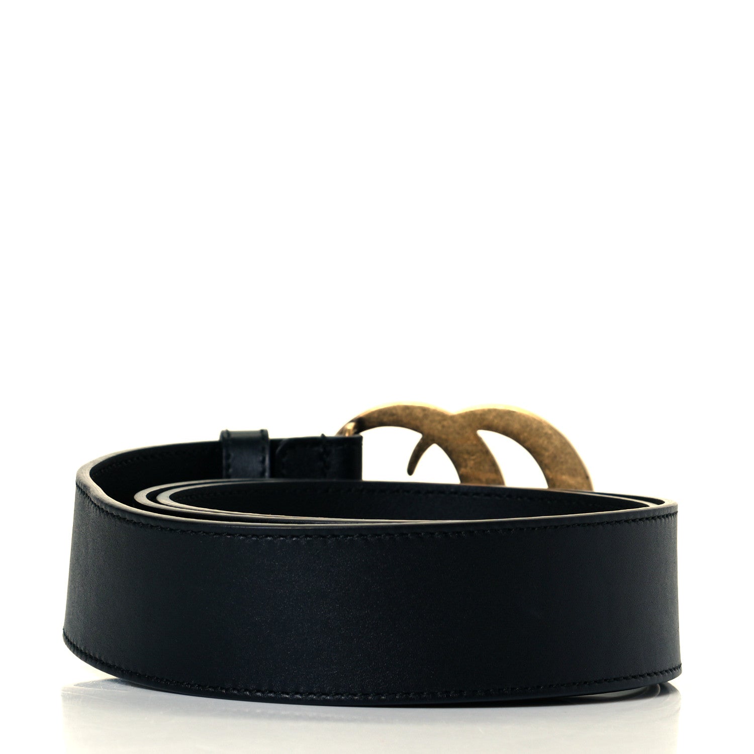 Gucci Moon Calfskin Pearl Double G 40mm Belt 90 36 Black Cream 2 of 4
