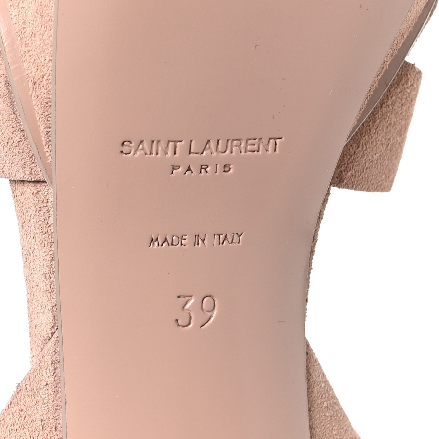 Saint Laurent Suede Tribute 75 Platform Sandals 39 Nude Powder 7 of 8
