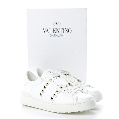 Valentino Garavani Calfskin Rockstud Untitled Open Sneakers 37.5 White 9 of 9