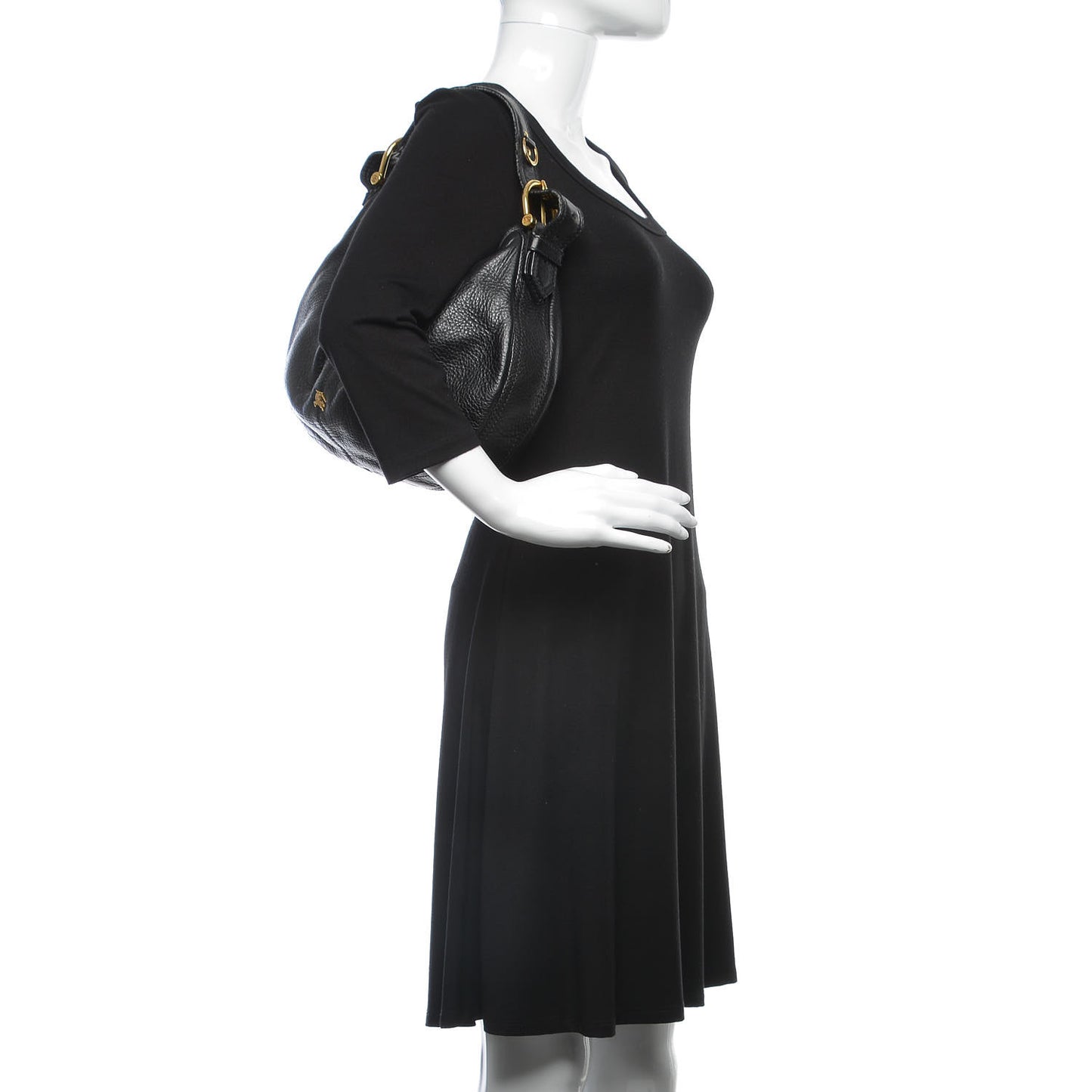 Calfskin Small Malika Hobo Black