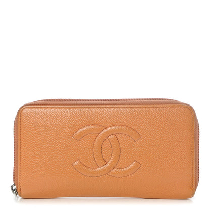 Chanel Caviar Large CC Timeless Zip Around Organizer Wallet Orange 1 of 16