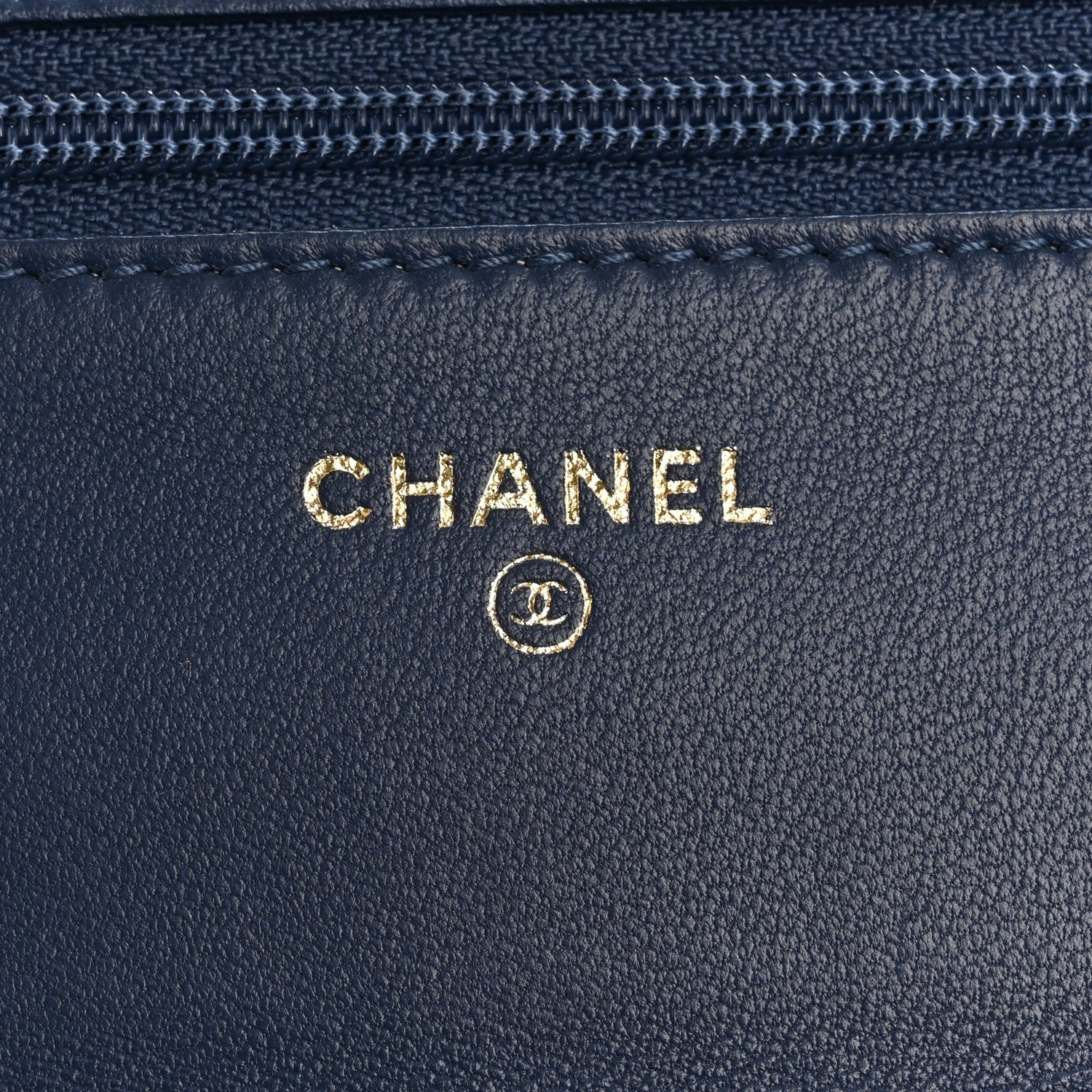 Chanel Snakeskin Wallet On Chain WOC Blue 6 of 18