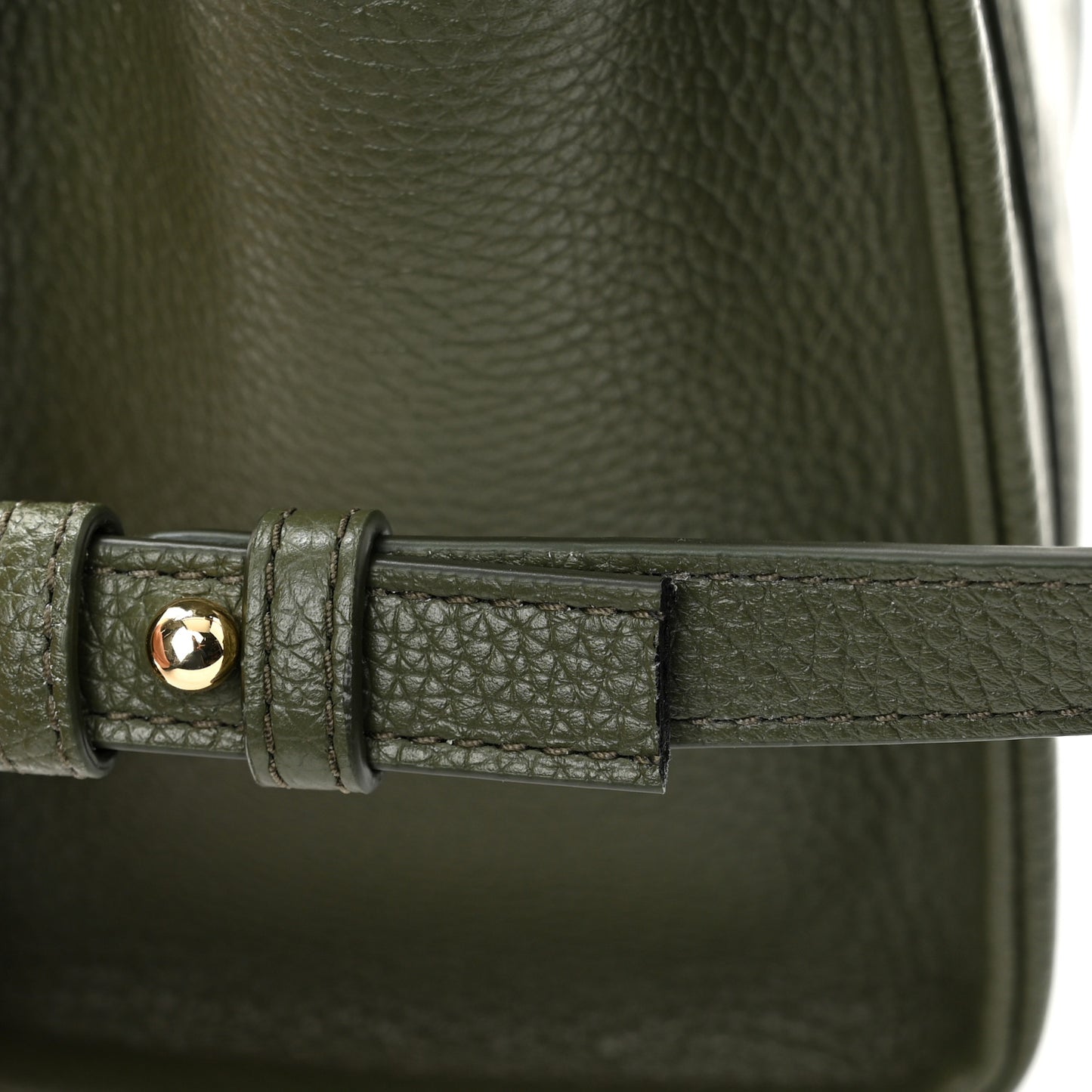 Grained Calfskin Small The Tote Bag Bronze Green