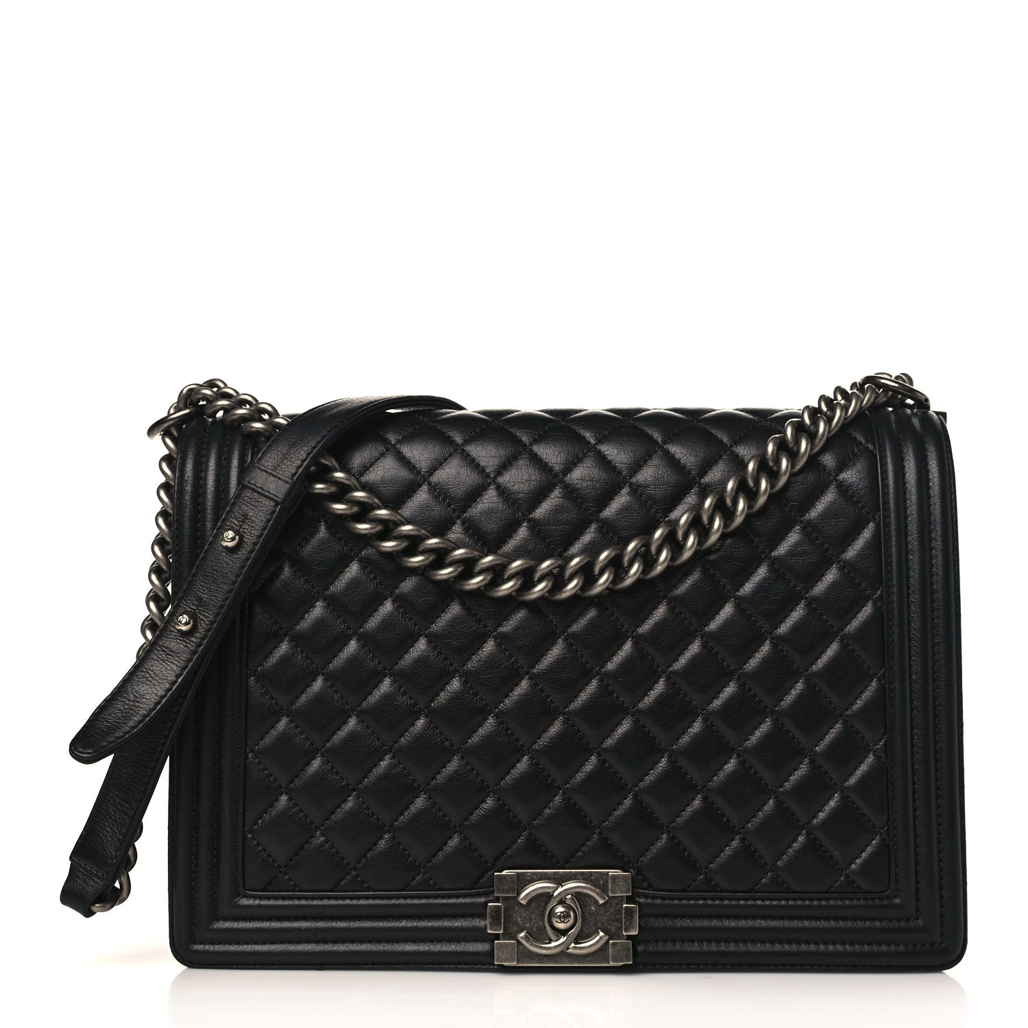 Chanel Calfskin Quilted Large Boy Flap Black 1 of 10