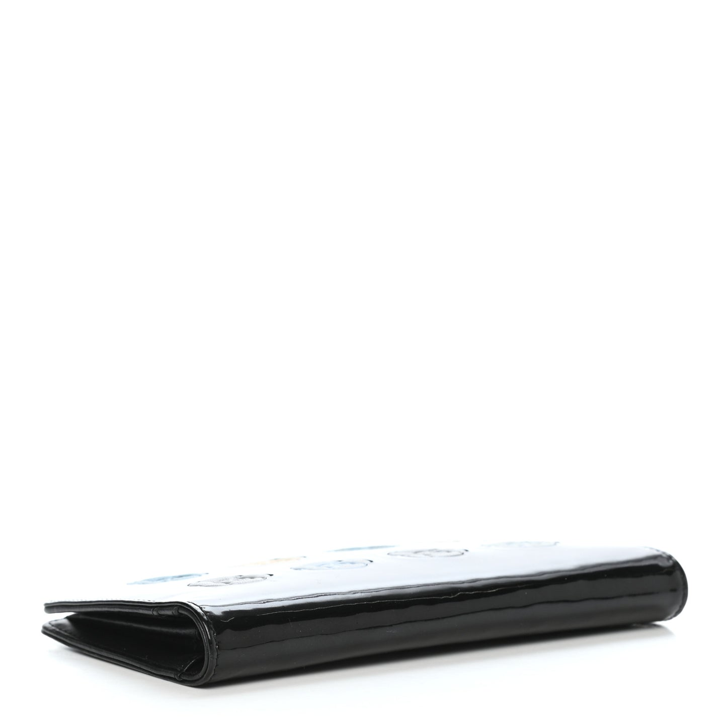 Patent Camellia Yen Wallet Black