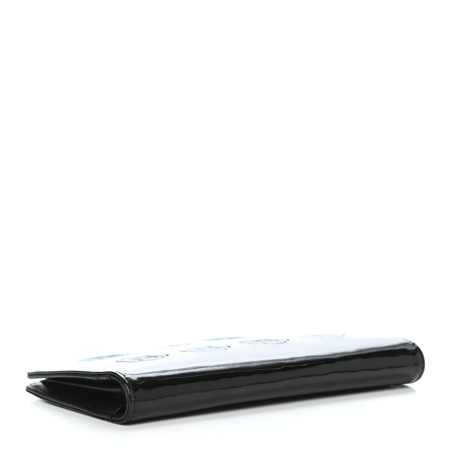 Chanel Patent Camellia Yen Wallet Black 5 of 10