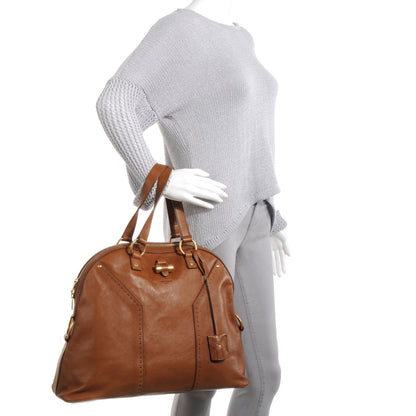 Saint Laurent Leather Oversized MUSE Brown 2 of 10