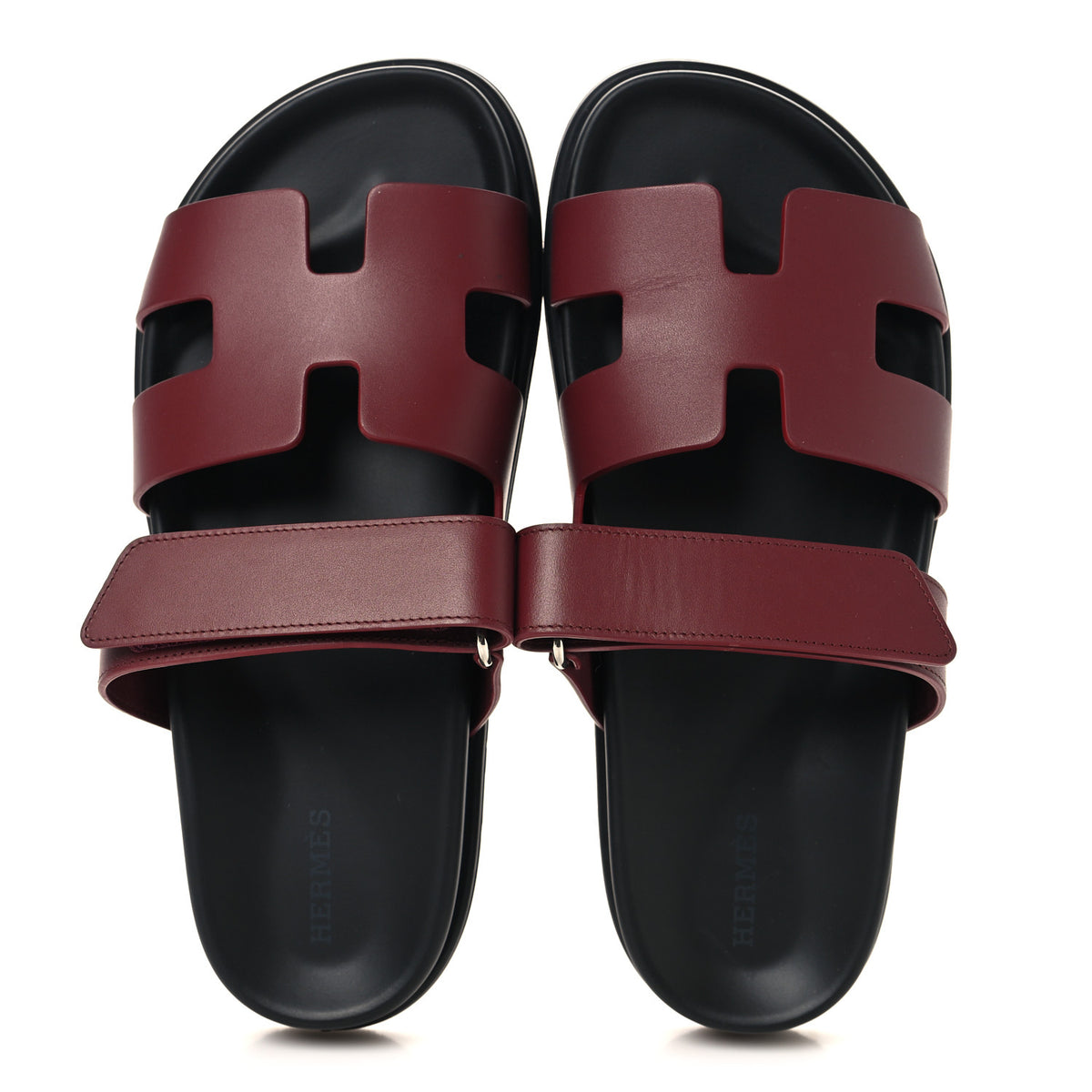 Hermes Calfskin Womens Chypre Sandals 38.5 Rouge H 2 of 9